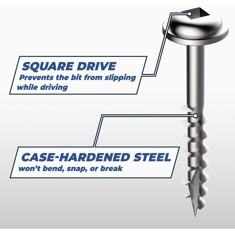 Kreg SML-C150-500 Zinc Pocket-Hole Screws 1 1/2-Inch, #8 Coarse Thread, Maxi-Loc Head (500 Count) - Image 4